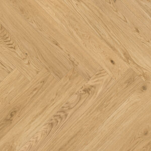 Fischgrätparkett Eiche Classic mit natürlicher Maserung und gebürsteter, geölter Oberfläche